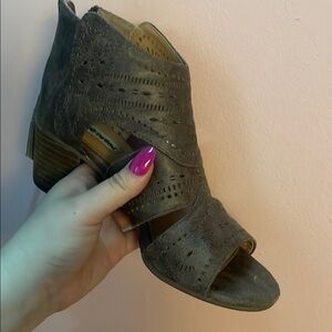 Not Rated Brown Mules with Perforated Design